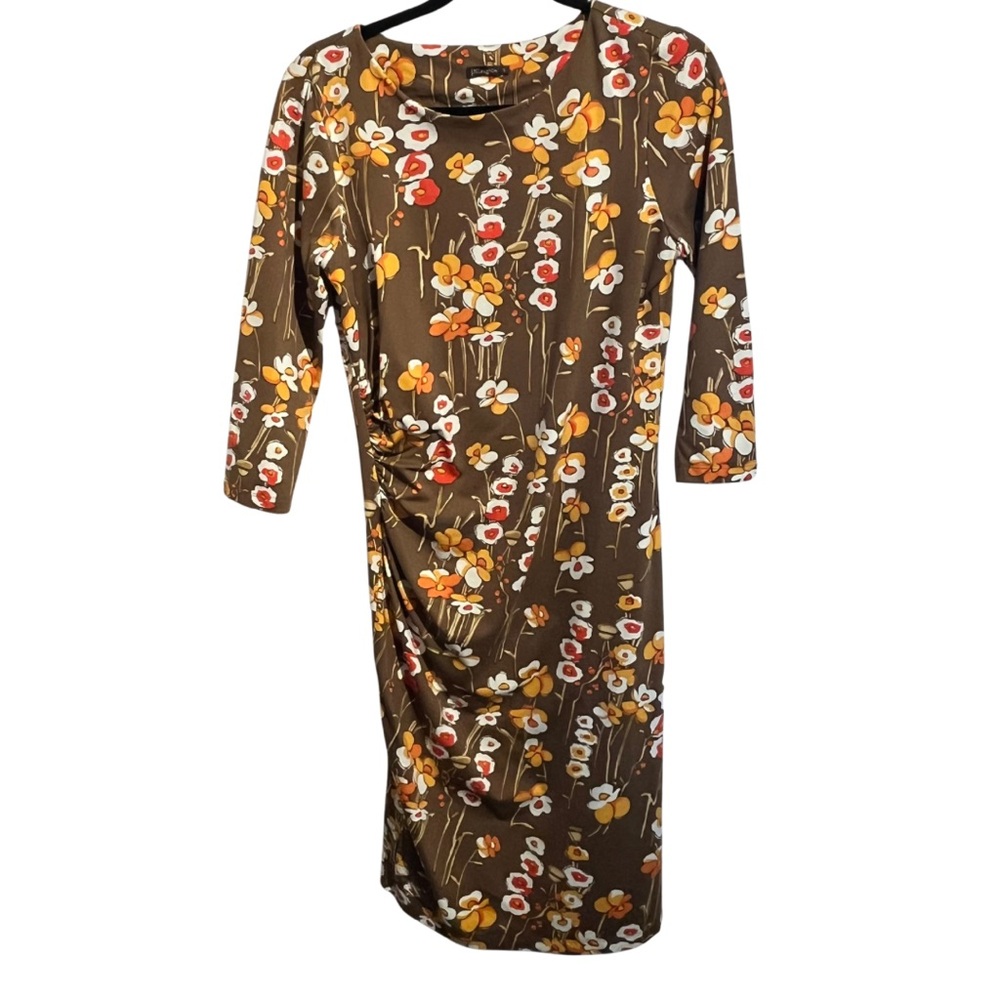 J. McLaughlin Catalina Cloth Retro 60s Floral Dress Size Small Mod Preppy